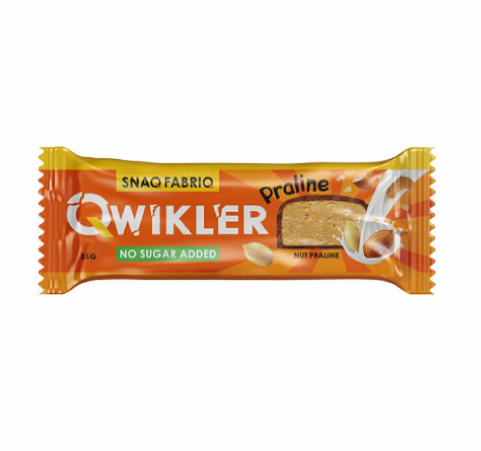АКЦИЯ 4+1**SNAQ FABRIQ Qwikler Батончик глазированный "Ореховое пралине" 35г/30 фото 1 — 65fit