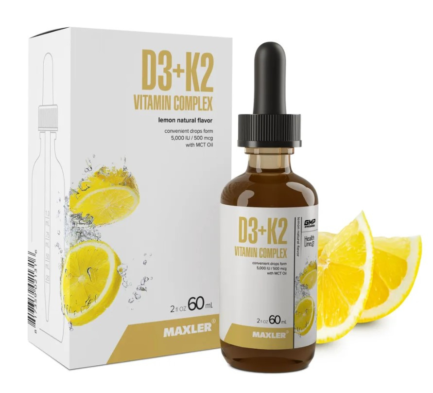 #MAXLER Vitamin D3 +K2  drops 60ml Lemon фото 1 — 65fit