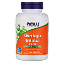 #NOW Ginkgo Biloba 5 mg 60 Veg Capsules фото 1 — 65fit