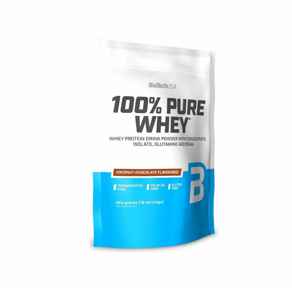 #BioTech Pure Whey 454g (Шоколад-кокос) фото 1 — 65fit