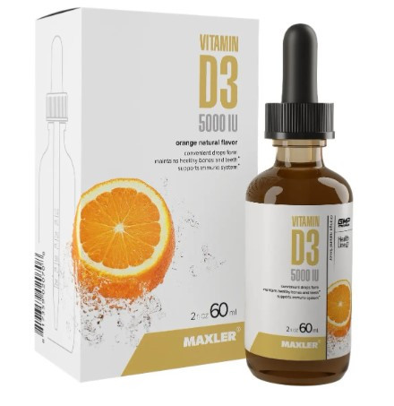 #MAXLER Vitamin D3 5000 drops 60ml/65g Orange фото 1 — 65fit