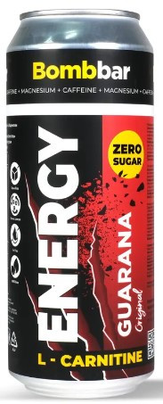 ТМ Bombbar Напиток безалк. тонизир. газир. «L-Карнитин Гуарана - Зеленый чай» «Оригинальный» 0,5 — 65fit