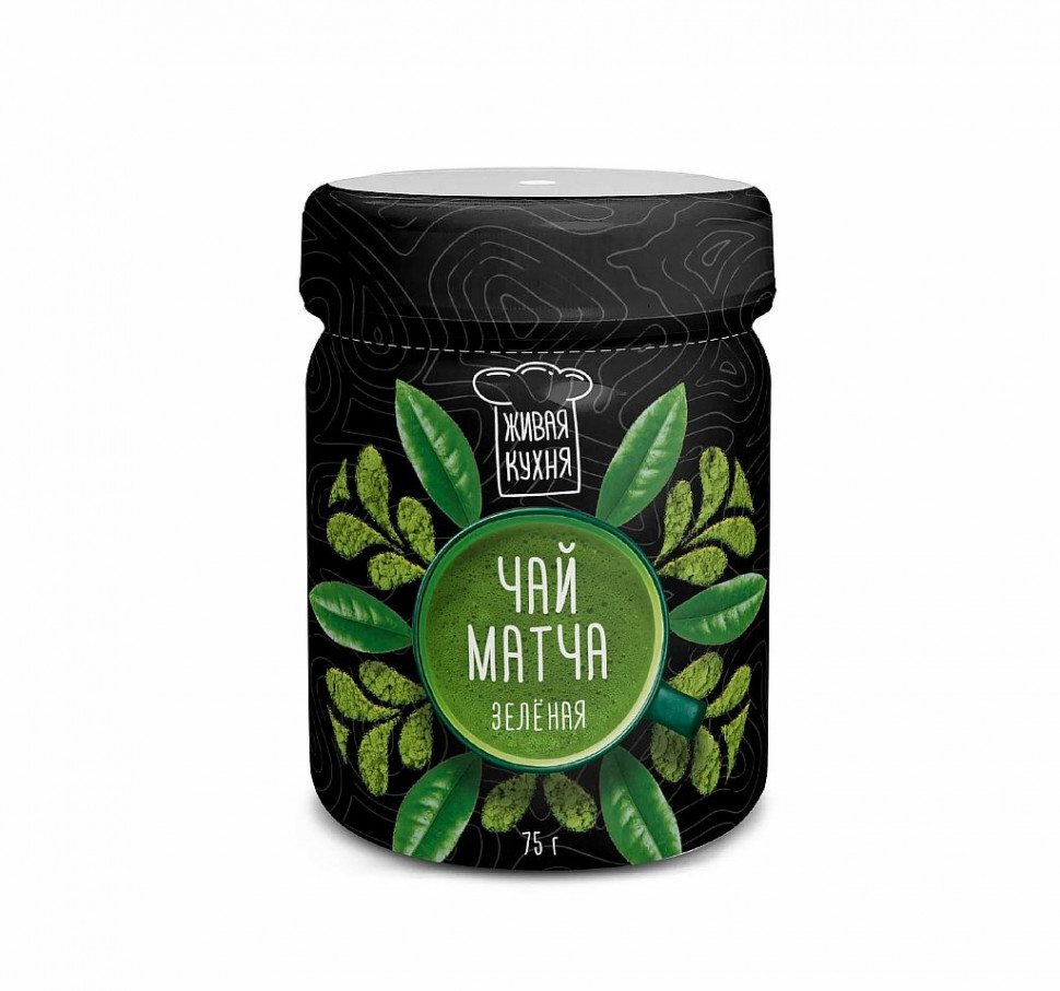 ЖИВАЯ КУХНЯ Чай Матча зеленая 75г фото 1 — 65fit