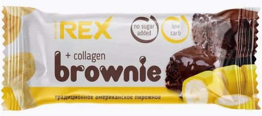 #Protein RexПироженое протеиновое брауни 50г (Банановое с коллагеном) фото 1 — 65fit