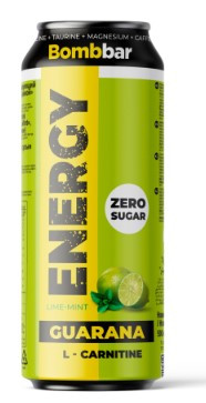 ТМ Bombbar Напиток безалкогольный тонизирующий газированный «L-Карнитин с гуараной» «Лайм-Мята» 0,5 — 65fit