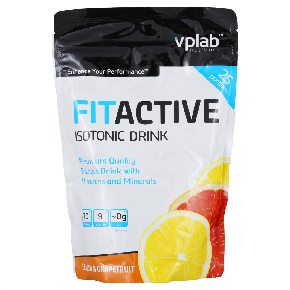 Fitactive isotonic drink лимон-грейпфрут 500г, VPlab фото 1 — 65fit