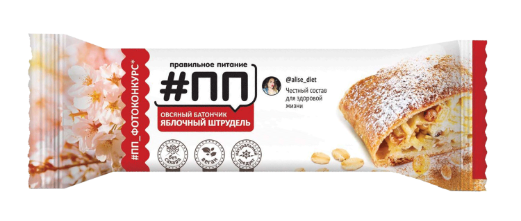 ПП Батончик овсяный Яблочный штрудель 50г фото 1 — 65fit