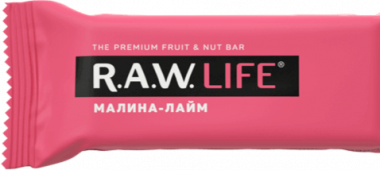 R.A.W. LIFE Батончик орехово-фруктовый Малина-лайм 47г — 65fit