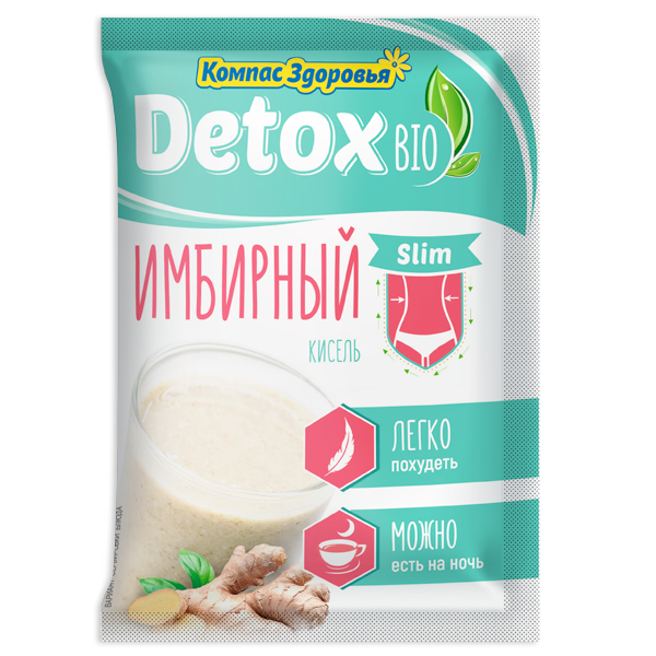 КОМПАС ЗДОРОВЬЯ Кисель льняной заварной имбирный Detox 25г фото 1 — 65fit