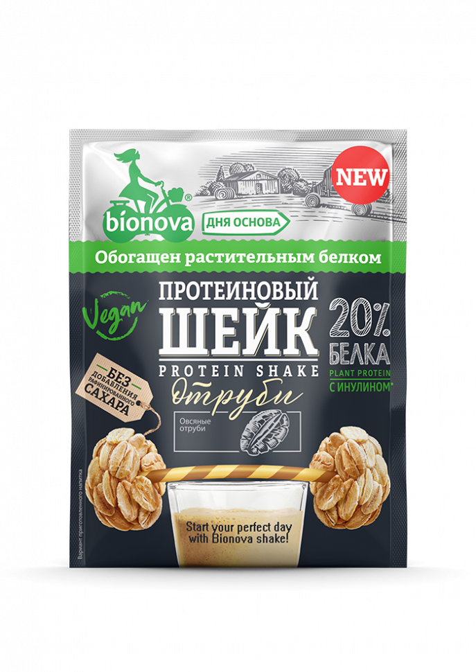 Протеиновый шейк С отрубями 25гр, Bionova фото 1 — 65fit