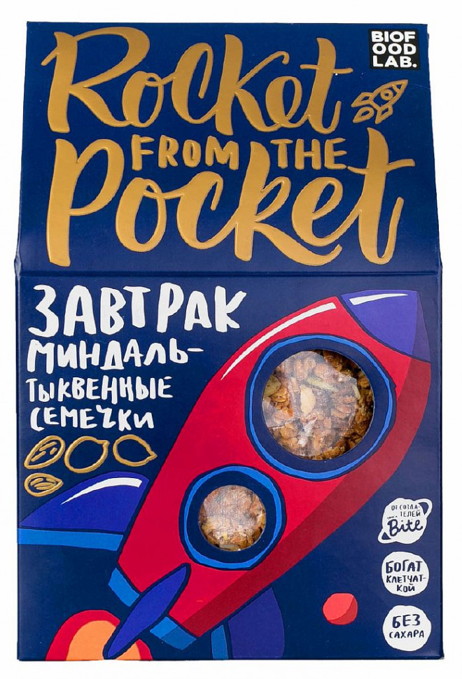 Rocket from the Pocket Гранола миндаль, тыквенные семечки 270г фото 1 — 65fit