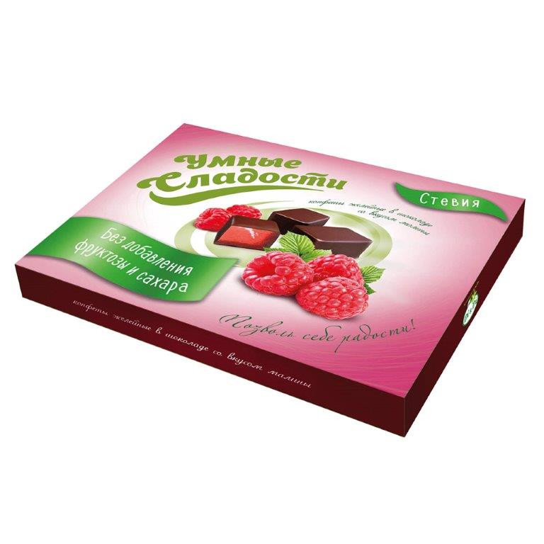 УМНЫЕ СЛАДОСТИ Конфеты желейные в глазури со вкусом малины 180г фото 1 — 65fit
