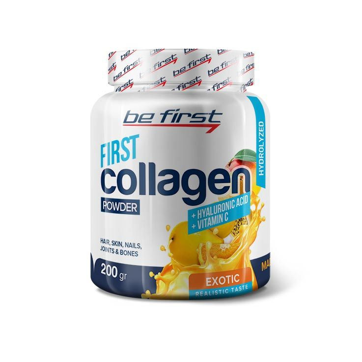 BE FIRST Collagen + hyaluronic acid + vitamin C Экзотик 200 г фото 1 — 65fit