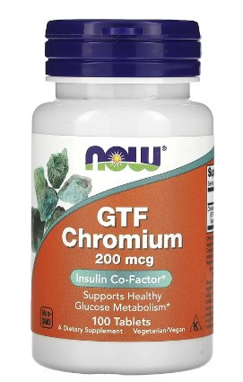 NOW gtf Chromium 200 cg 100 Tablets — 65fit