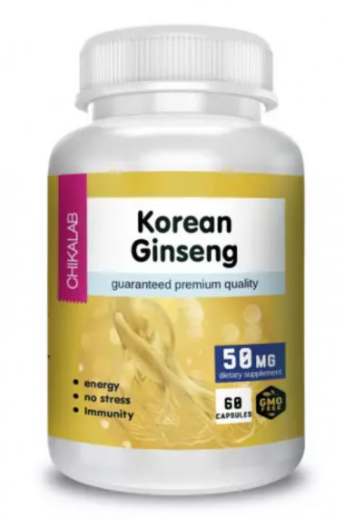 CHIKALAB Комплексная пищевая добавка &quot;Корейский женьшень&quot; 500мг 60кап — 65fit