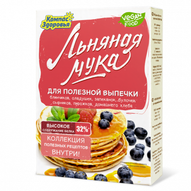 КОМПАС ЗДОРОВЬЯ Мука льняная для полезной выпечки 300г — 65fit