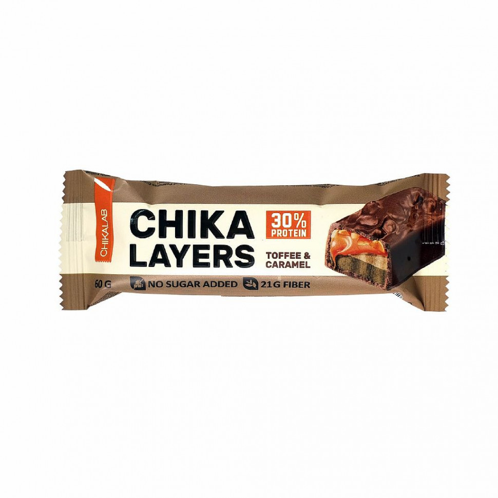 CHIKA LAYERS Батончик глазированный "Солёная карамель и арахис" 60г фото 1 — 65fit