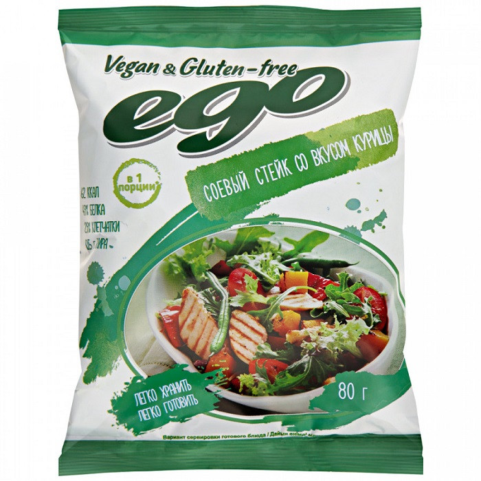 EGO Соевое мясо Куриный стейк 80г фото 1 — 65fit