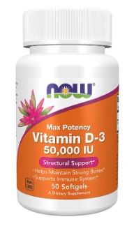 #NOW Vitamin D-3 50000 IU 50 Softgels фото 1 — 65fit
