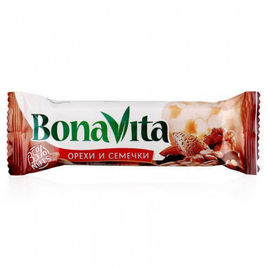 BONA VITA Батончик ореховый с сем. подсолнечника, орехами и медом в шок.глазури 35г — 65fit