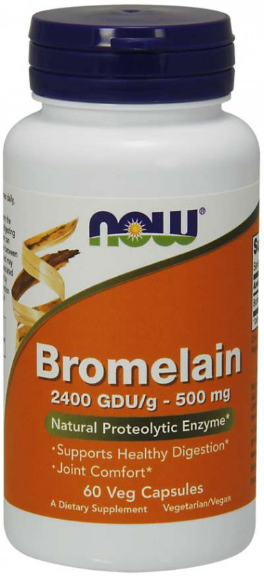 NOW Bromelain 500 mg 60 Veg Capsules — 65fit