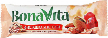 BONA VITA Батончик ореховый с фисташками, клюквой и медом в йогурте 35г — 65fit
