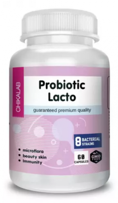 CHIKALAB Комплексная пищевая добавка &quot;Пробиотик Lacto&quot; 60 капсул — 65fit