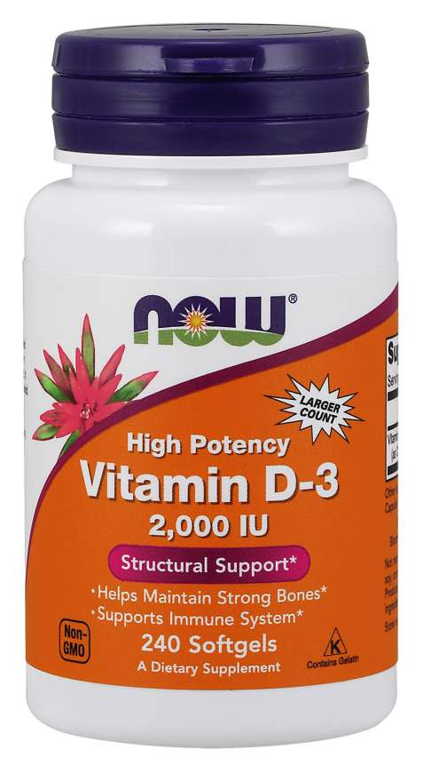 #NOW Vitamin D-3 2000 IU 30 caps фото 1 &mdash; 65fit