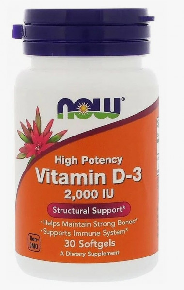 #NOW Vitamin D-3 2000 IU 30 caps &mdash; 65fit