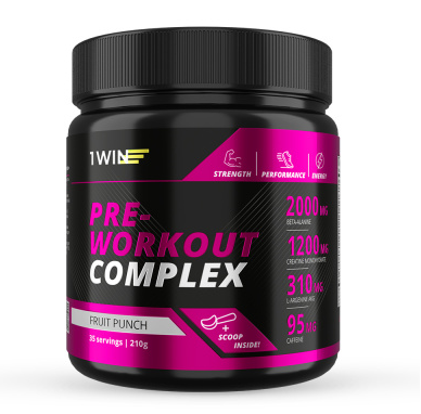 1WIN Предтрен Pre-workout, Фруктовый пунш, 35 порций, спп фото 1 — 65fit