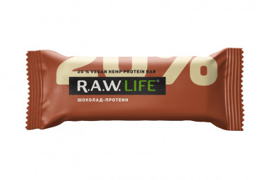 R.A.W. LIFE Батончик орехово-фруктовый Шоколад-протеин 50г — 65fit
