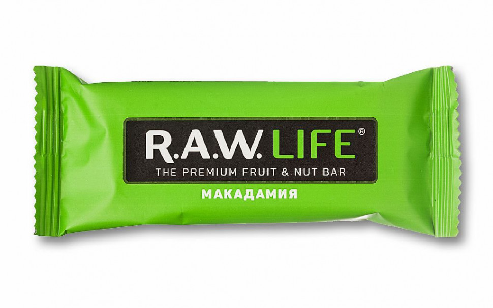 R.A.W. LIFE Батончик орехово-фруктовый Макадамия 47г фото 1 — 65fit