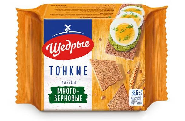 ЩЕДРЫЕ Хлебцы тонкие многозерновые 170г фото 1 — 65fit