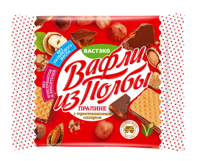 ВАСТЭКО Вафли из полбы с тростниковым сахаром "Пралине" 45г фото 1 — 65fit