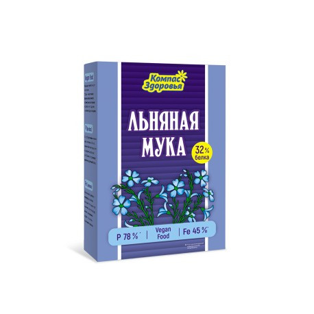 КОМПАС ЗДОРОВЬЯ Мука льняная300г/18 фото 1 — 65fit