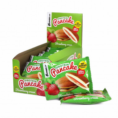 BOMBBAR Панкейк неглазированный &quot;Клубничный крем&quot; 40г — 65fit