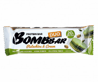BOMBBAR Батончик DUO &quot;Кремовая фисташка&quot; 60г — 65fit