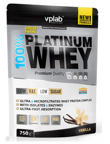 100% Platinum Whey Натуральный 750г, VPlab — 65fit