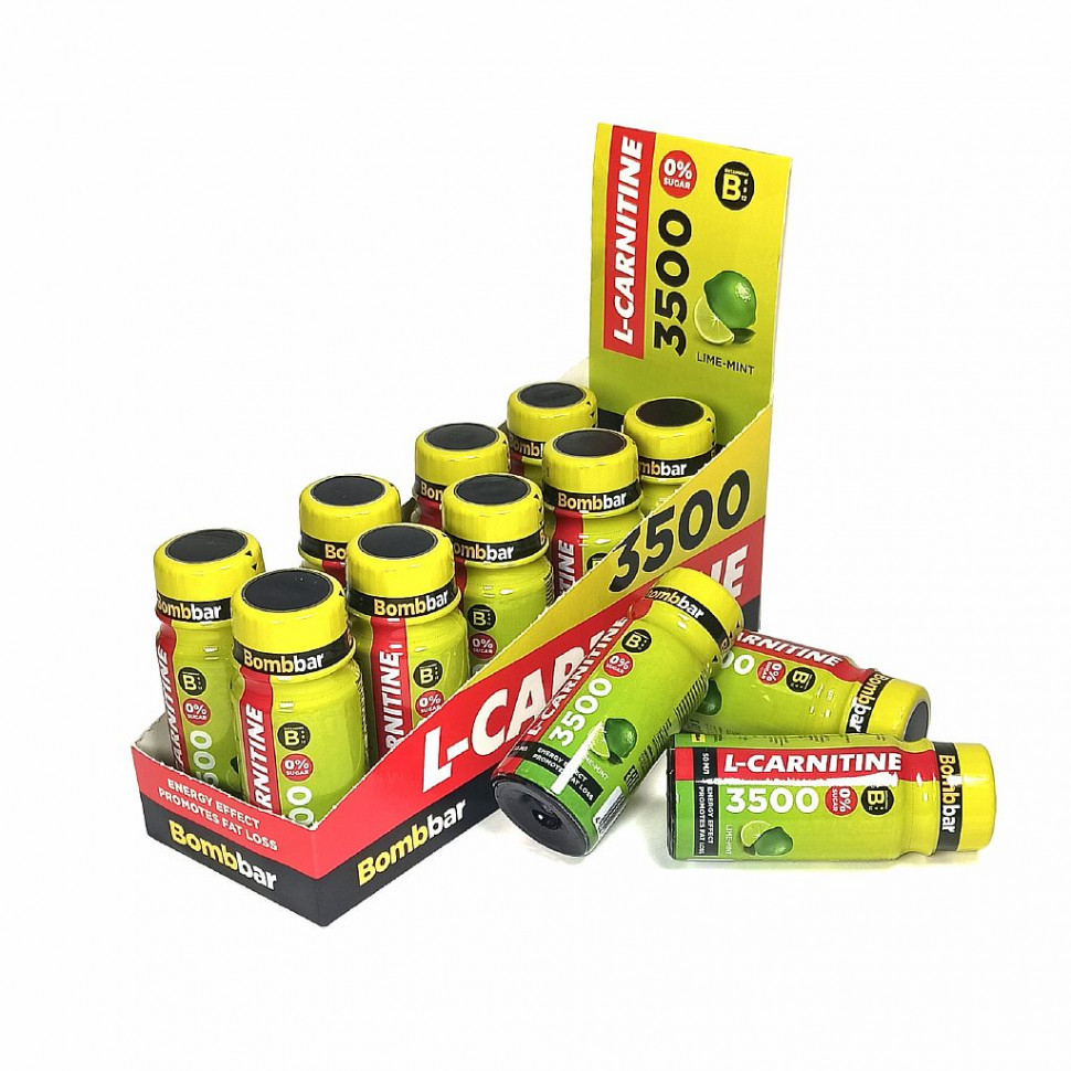 BOMBBAR Напиток б/а L-carnitine 3500 Лайм-мята шот 50мл фото 1 — 65fit