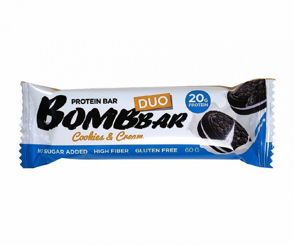 BOMBBAR Батончик DUO "Кремовое печенье" 60г фото 1 — 65fit