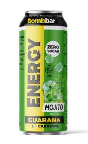 BOMBBAR Напиток б/а сильногаз. L-CARNITINE Мохито Энерджи ж/б 0,5л/12 — 65fit
