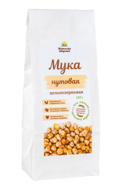 ЖИТНИЦА ЗДОРОВЬЯ Мука нутовая цельнозерновая 500г фото 1 — 65fit