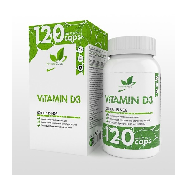 NATURALSUPP Vitamin D3 600 IU 120 caps фото 1 — 65fit