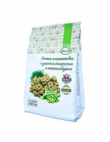 Di&amp;Di Печенье амарантовое с укропом, сельдереем и топинамбуром 160гр — 65fit