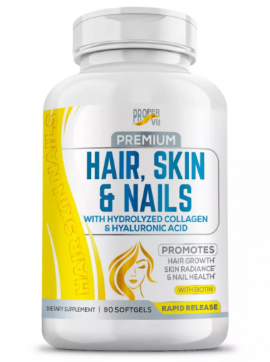 #PROPER VIT Hair Skin&amp; Nails with Hydrolyzed Collagen&amp; Hyaluronic Acid 60 tab — 65fit