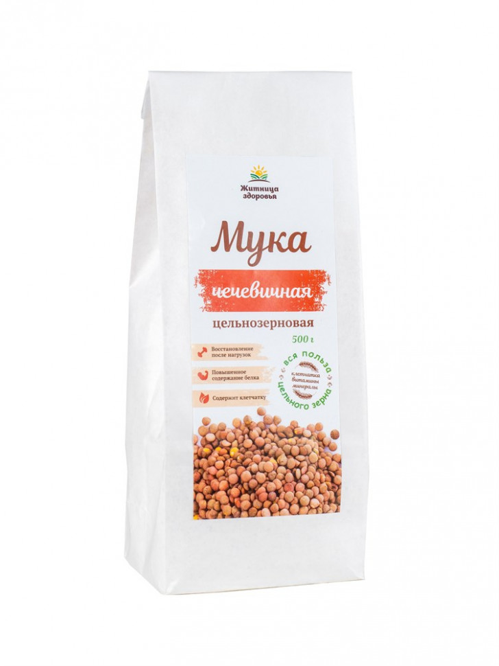 ЖИТНИЦА ЗДОРОВЬЯ Мука чечевичная (из зел.чечевицы) 500г фото 1 — 65fit