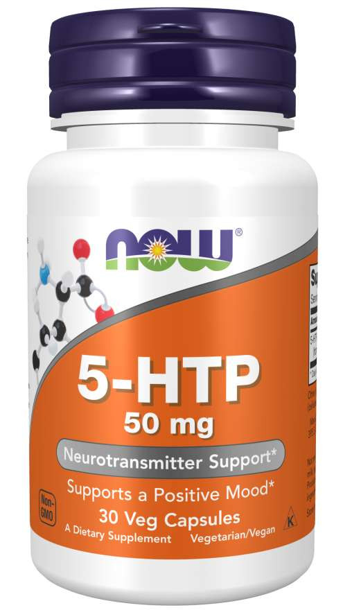 NOW Аминокислота 5-HTP 50 mg 30 Veg Capsules фото 1 — 65fit