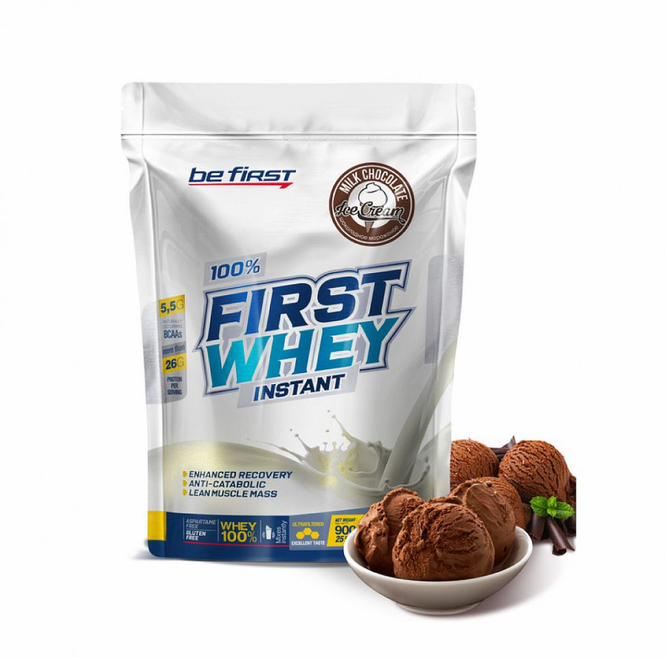 FIRST Whey instans 900гр шоколадное морожен. .BE FIRST фото 1 — 65fit