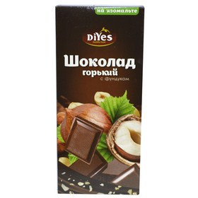 Шоколад горький с фундуком на изомальте 80гр, DiYes — 65fit