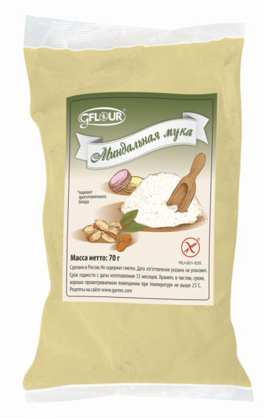 GFLOUR Мука миндальная без глютена 70г &mdash; 65fit